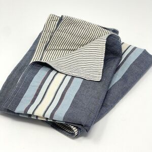 Ralph Lauren Gavin Stripe Standard Zip Pillowcases Set Of 2 Blue Ticking Cotton